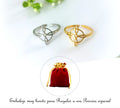 Bague Triskèle Celtique - Nœud de Sorcière Ajustable, Acier Inoxydable Or ou Argent