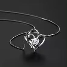Collier Cœur Argenté - Coffret Cadeau avec Rose Rouge éternelle