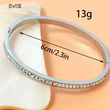 Bracelet Acier 316L Finition Luxe - Pierres Serties - Or ou Argent