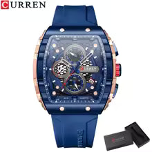 Montre homme CURREN - Design carré, acier et bracelet synthétique