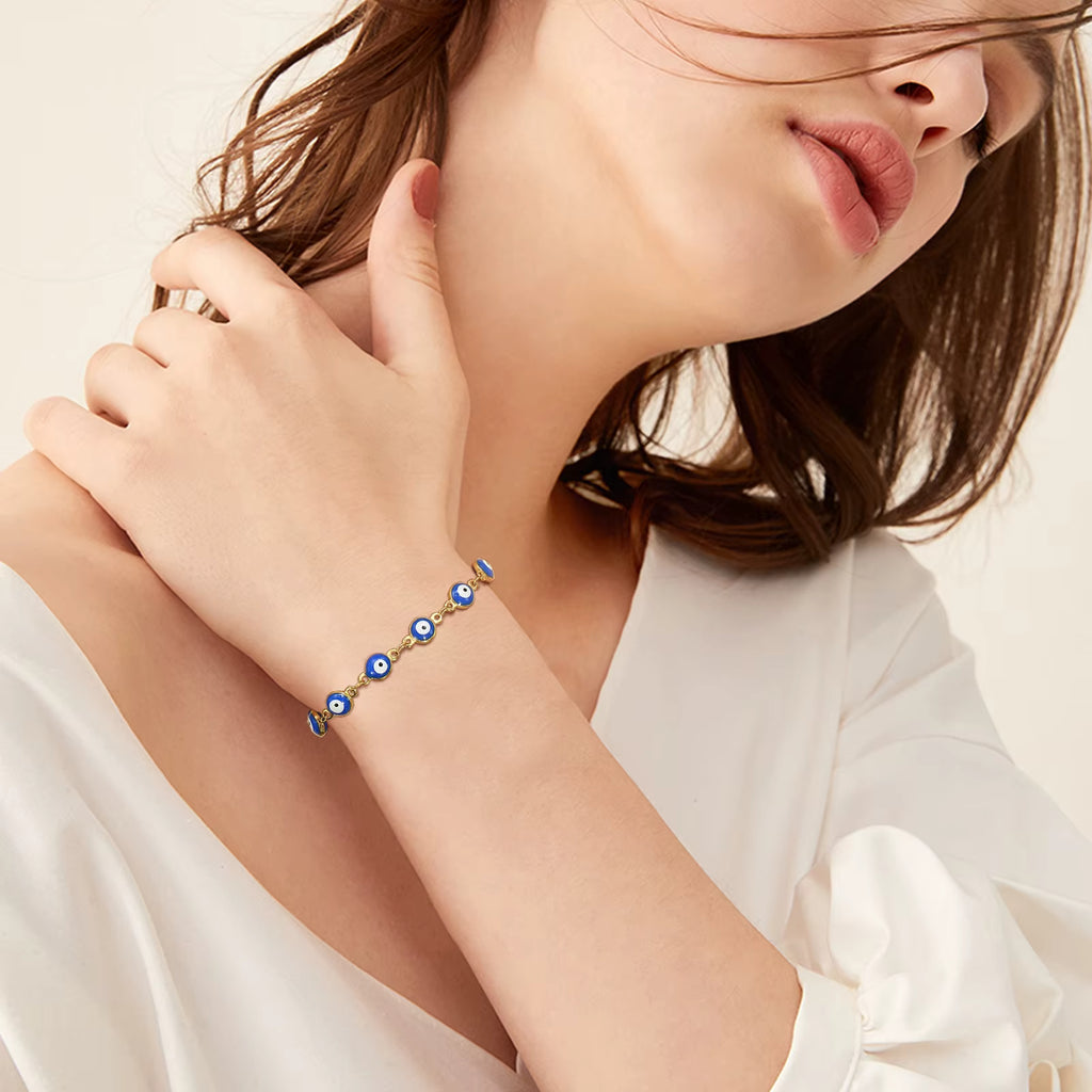 Bracelet Oeil Protecteur - Chaine Acier Inoxydable Or ou Argent