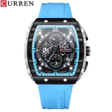 Montre homme CURREN - Design carré, acier et bracelet synthétique