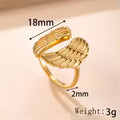 Bague Aile d'Ange Dorée - Acier Inoxydable et Etanche