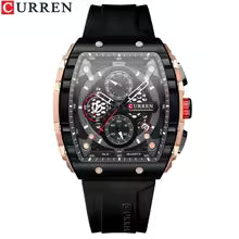 Montre homme CURREN - Design carré, acier et bracelet synthétique