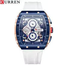 Montre homme CURREN - Design carré, acier et bracelet synthétique