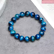 Bracelet Oeil de Tigre Bleu - Perles Naturelles et Energie chakra