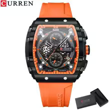 Montre homme CURREN - Design carré, acier et bracelet synthétique