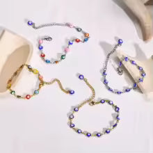 Bracelet Oeil Protecteur - Chaine Acier Inoxydable Or ou Argent
