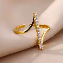 Bague Géométrique Femme - Zircon et Acier inoxydable (Modèles Multiples)