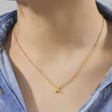 Collier Ras-de-Cou Initial - Acier Inoxydable Doré ou Argenté