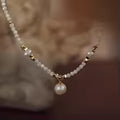 Collier Pendentif Femme - Plaqué Or 18K et Perles d'Eau Douce