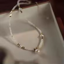Collier Pendentif Femme - Plaqué Or 18K et Perles d'Eau Douce