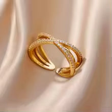 Bague Géométrique Femme - Zircon et Acier inoxydable (Modèles Multiples)