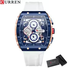Montre homme CURREN - Design carré, acier et bracelet synthétique