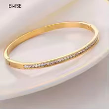 Bracelet Acier 316L Finition Luxe - Pierres Serties - Or ou Argent