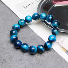 Bracelet Oeil de Tigre Bleu - Perles Naturelles et Energie chakra