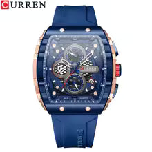 Montre homme CURREN - Design carré, acier et bracelet synthétique