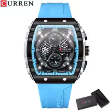 Montre homme CURREN - Design carré, acier et bracelet synthétique
