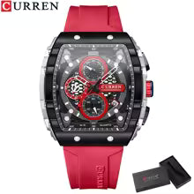 Montre homme CURREN - Design carré, acier et bracelet synthétique
