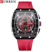 Montre homme CURREN - Design carré, acier et bracelet synthétique