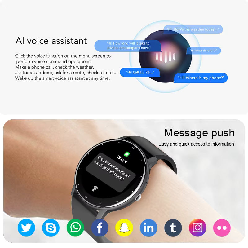 Montre Connectée LIGE - Appels  Bluetooth et suivi d'activité
